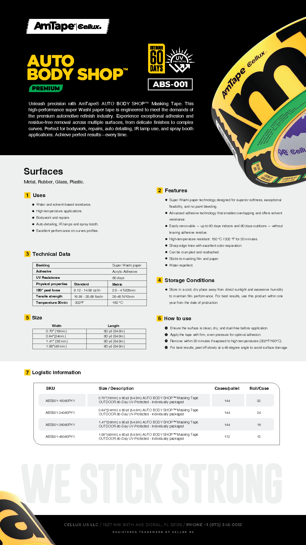 AmTape® AUTO BODY SHOP™ Masking Tape