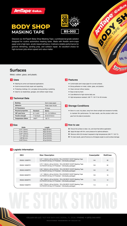 AmTape® BODY SHOP™ Masking Tape